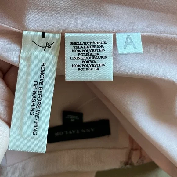✨NWT✨🏷Ann Taylor: Pale Pink A-line/Flare Satin-Sheen Fully-Line Skirt - Picture 13 of 14